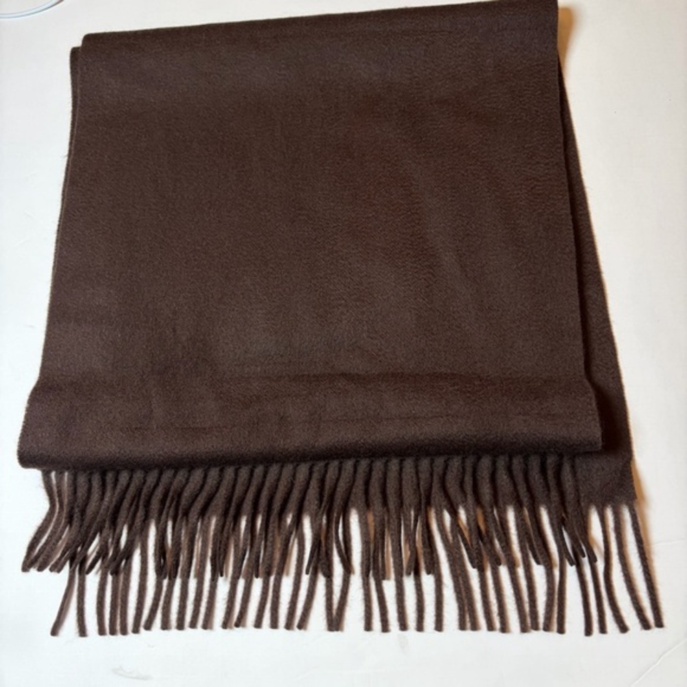 Pearl Brown Cashmere Fringe Scarf Unisex